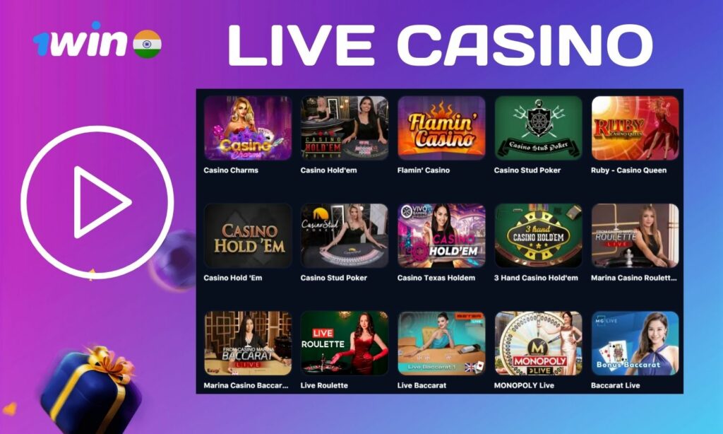1win India how to play Live casino games guide