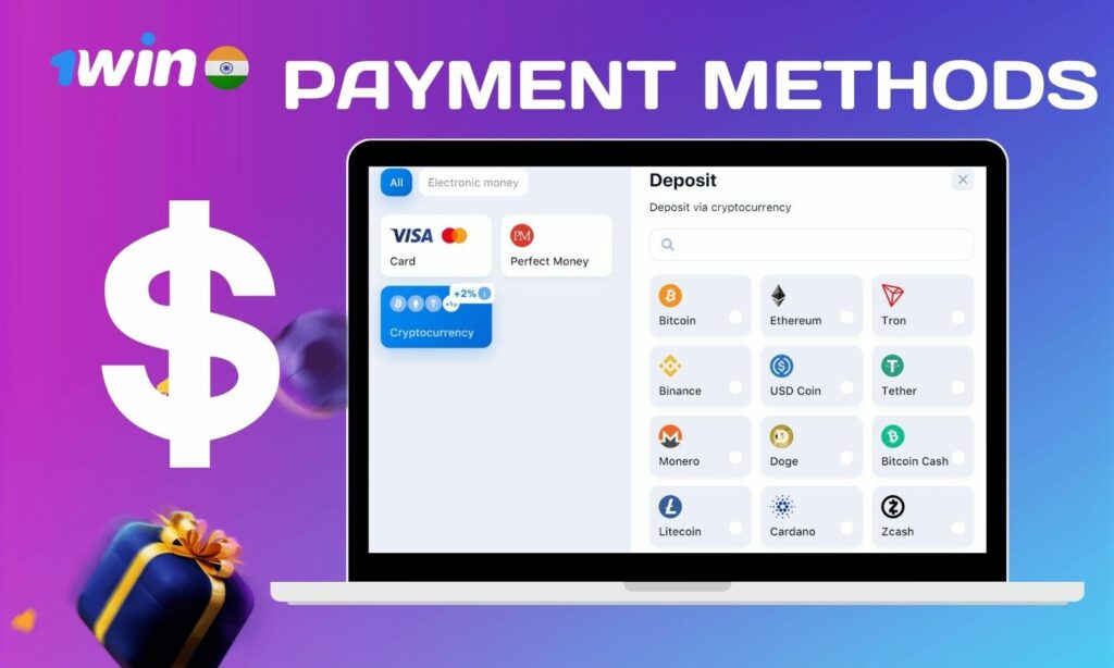 1win India with list of top payment methods